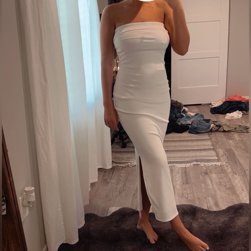 White Strapless Dress
